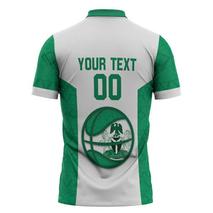 Nigeria Basketball Custom Zipper Polo Shirt Come On Tigers