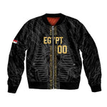 Afro Basketball Custom Egypt Sleeve Zip Bomber Jacket Come On Pharaohs - African Pride