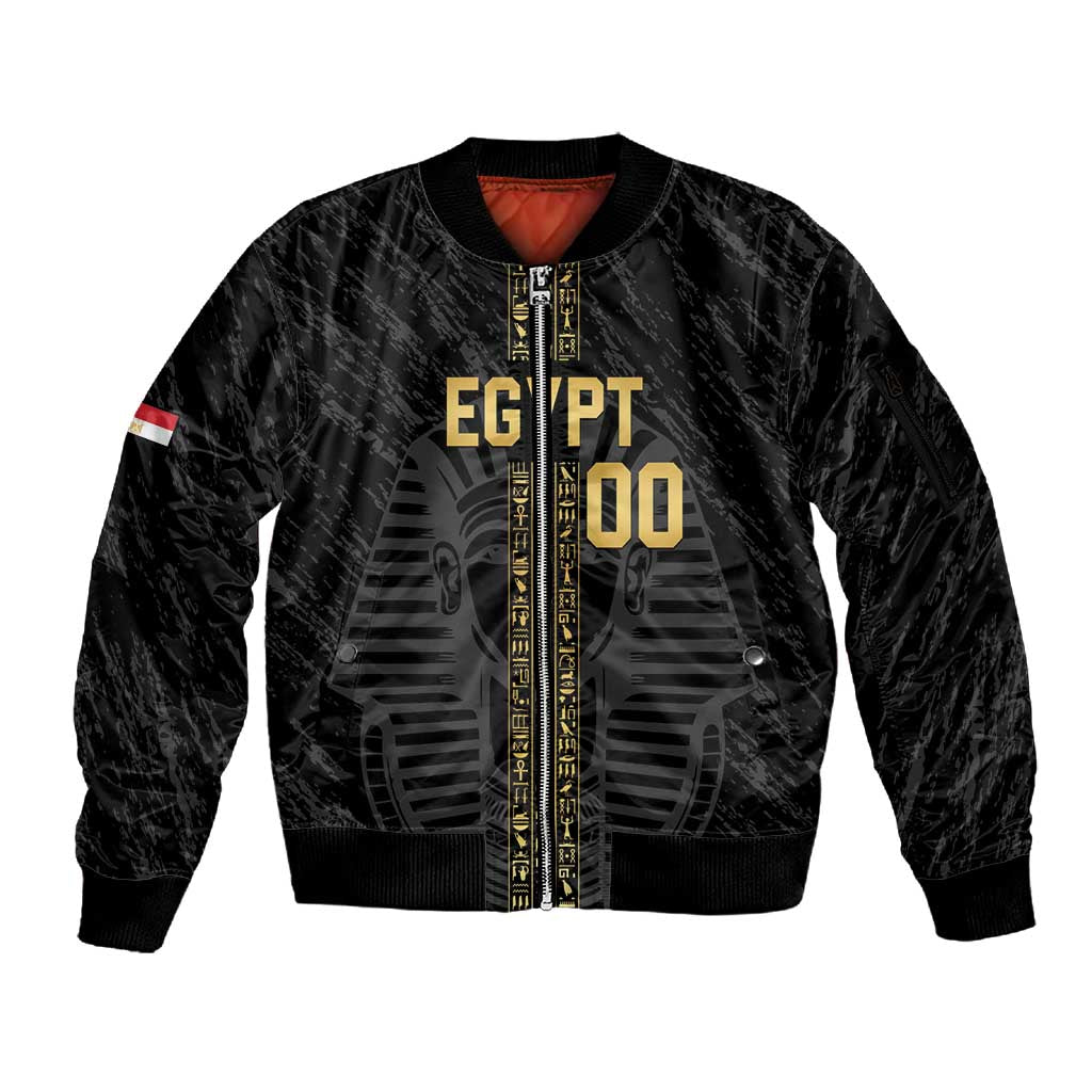 Afro Basketball Custom Egypt Sleeve Zip Bomber Jacket Come On Pharaohs - African Pride