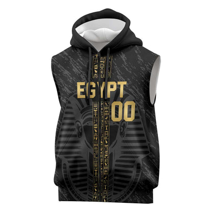 Afro Basketball Custom Egypt Sleeveless Zip Hoodie Come On Pharaohs - African Pride