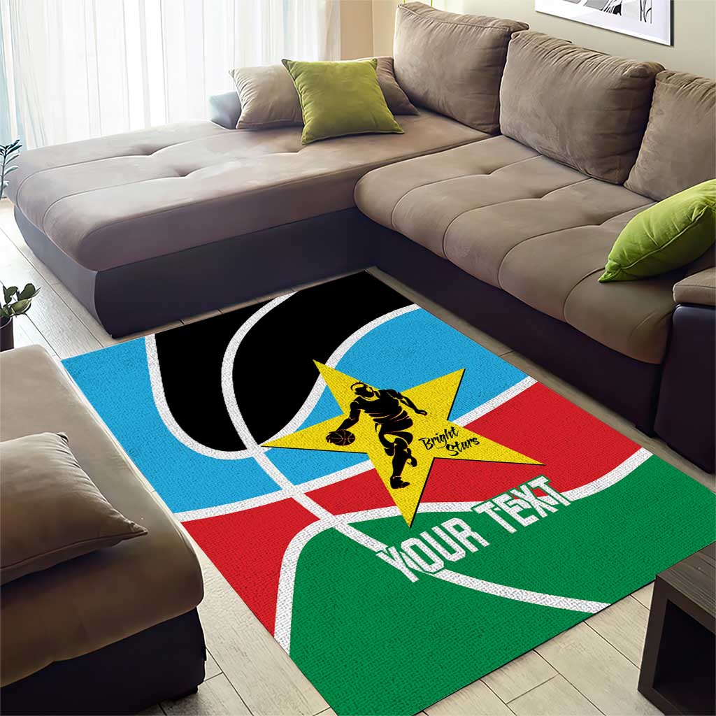 Afro Basketball Custom South Sudan Area Rug Come On Bright Stars - African Pride