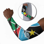 South Sudan Basketball Custom Arm Sleeves Come On Bright Stars