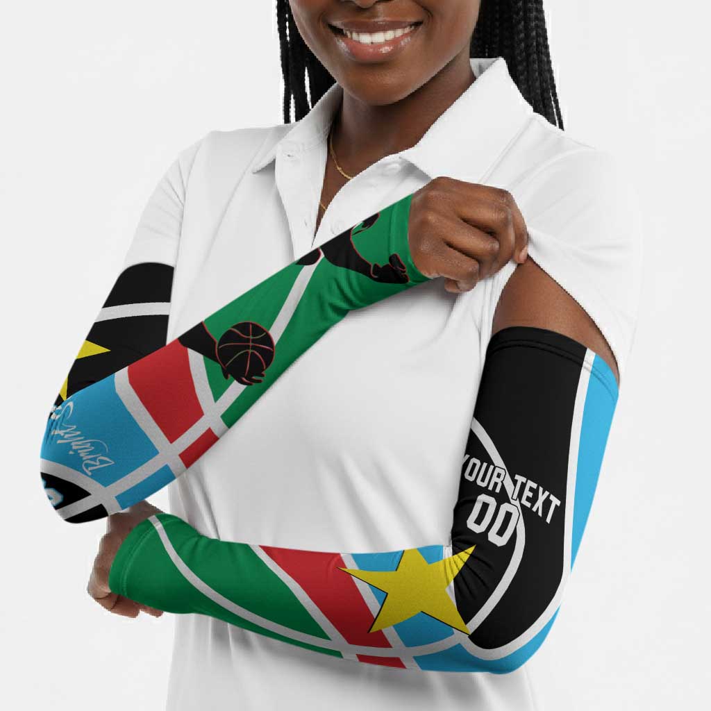 South Sudan Basketball Custom Arm Sleeves Come On Bright Stars