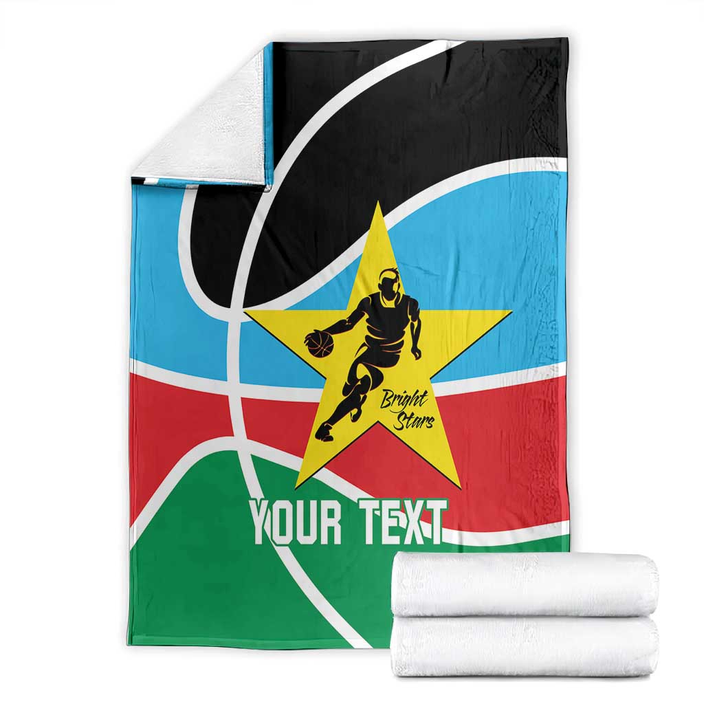 Afro Basketball Custom South Sudan Blanket Come On Bright Stars - African Pride