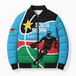 South Sudan Basketball Custom Bomber Puffer Jacket Come On Bright Stars