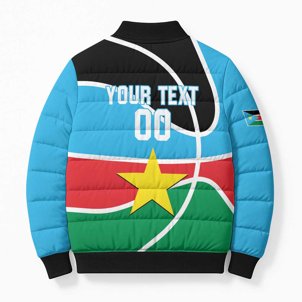 South Sudan Basketball Custom Bomber Puffer Jacket Come On Bright Stars