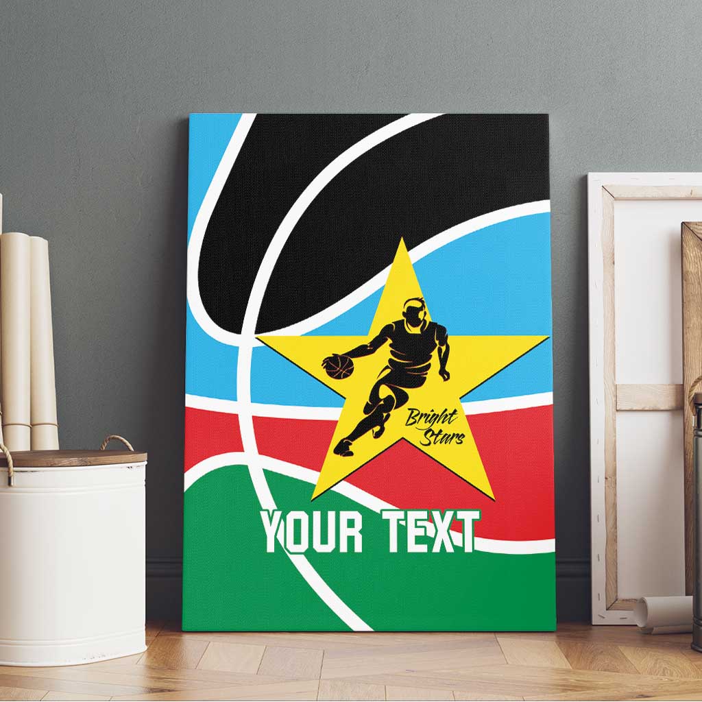 Afro Basketball Custom South Sudan Canvas Wall Art Come On Bright Stars - African Pride