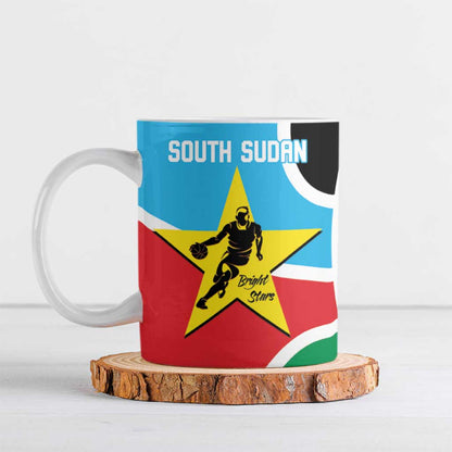 South Sudan Basketball Custom Ceramic Mug Come On Bright Stars