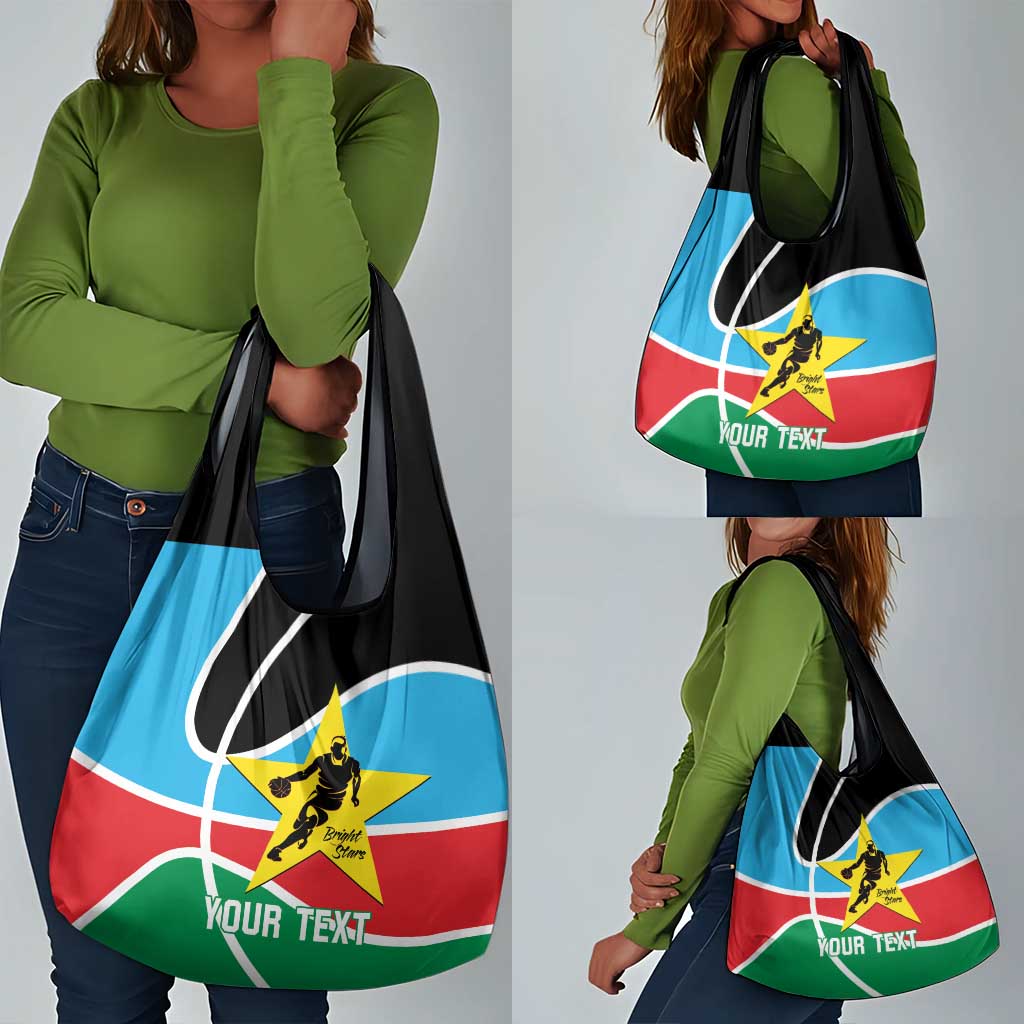 Afro Basketball Custom South Sudan Grocery Bag Come On Bright Stars - African Pride