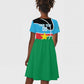 Afro Basketball Custom South Sudan Kid Short Sleeve Dress Come On Bright Stars - African Pride