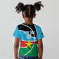 Afro Basketball Custom South Sudan Kid T shirt Come On Bright Stars - African Pride