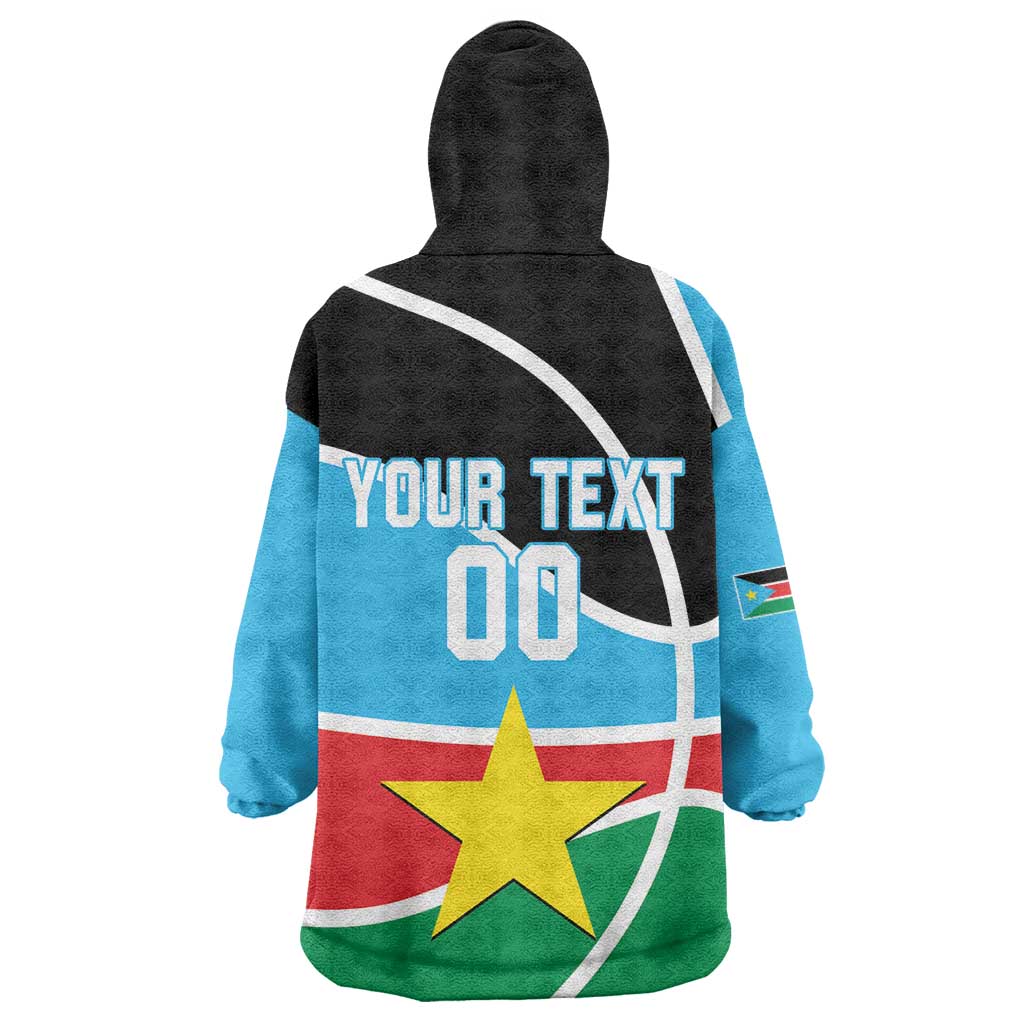 Afro Basketball Custom South Sudan Kid Wearable Blanket Hoodie Come On Bright Stars - African Pride