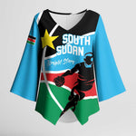 South Sudan Basketball Custom Kimono Sleeve Blouse Come On Bright Stars