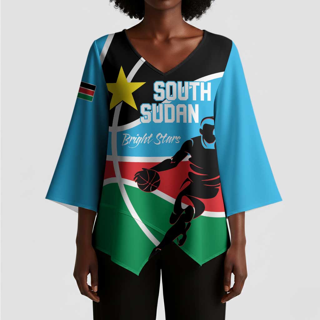 South Sudan Basketball Custom Kimono Sleeve Blouse Come On Bright Stars