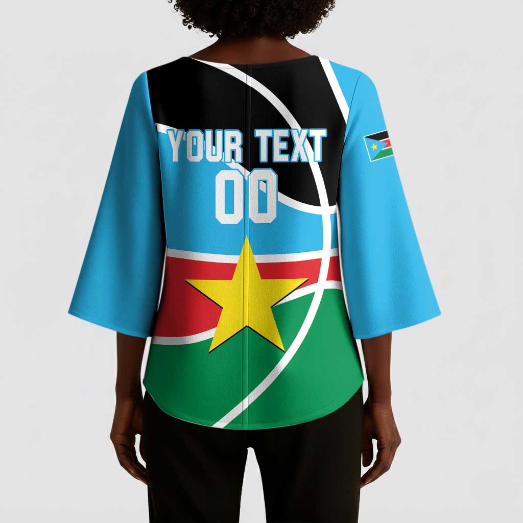 South Sudan Basketball Custom Kimono Sleeve Blouse Come On Bright Stars