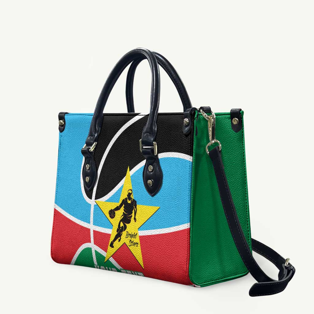 South Sudan Basketball Custom Leather Bag Come On Bright Stars