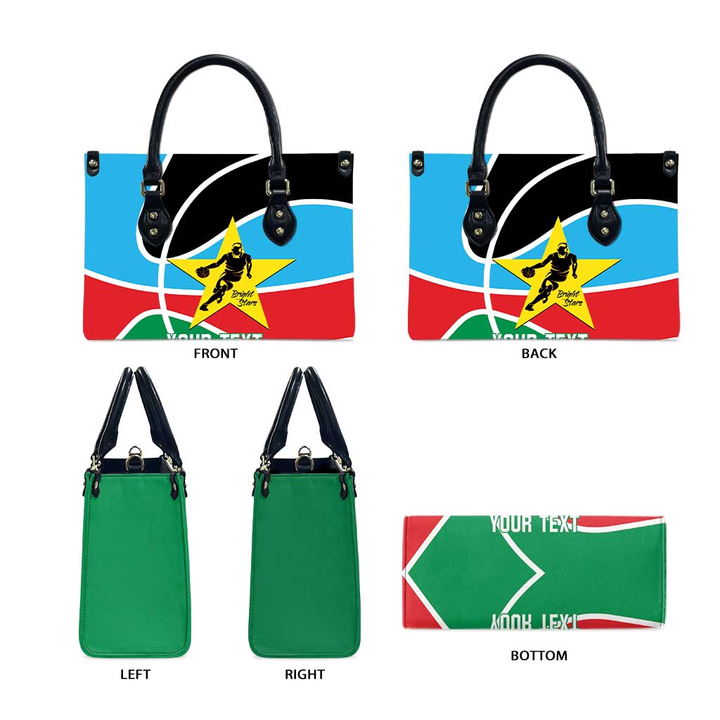 South Sudan Basketball Custom Leather Bag Come On Bright Stars