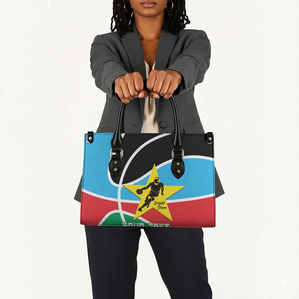 South Sudan Basketball Custom Leather Bag Come On Bright Stars