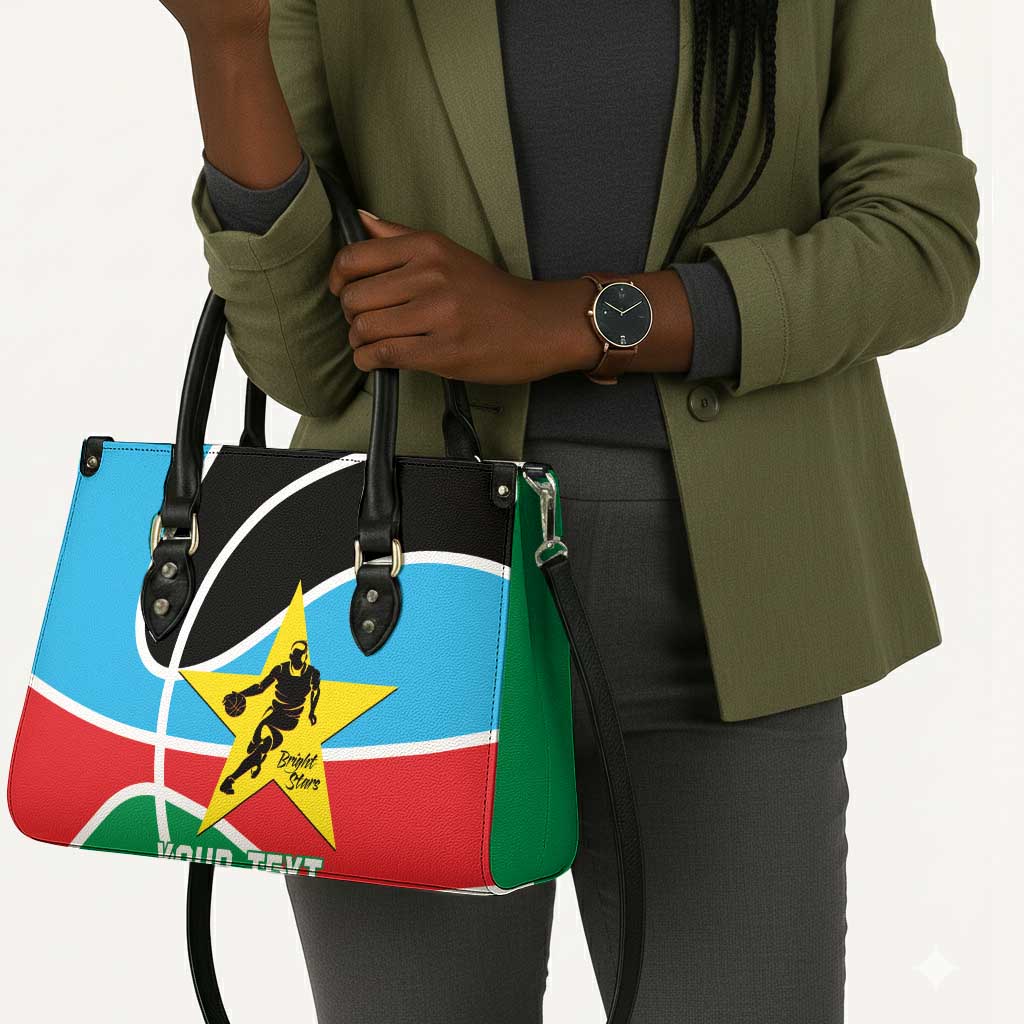 South Sudan Basketball Custom Leather Bag Come On Bright Stars