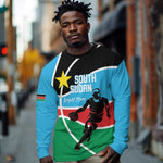 Afro Basketball Custom South Sudan Long Sleeve Shirt Come On Bright Stars - African Pride