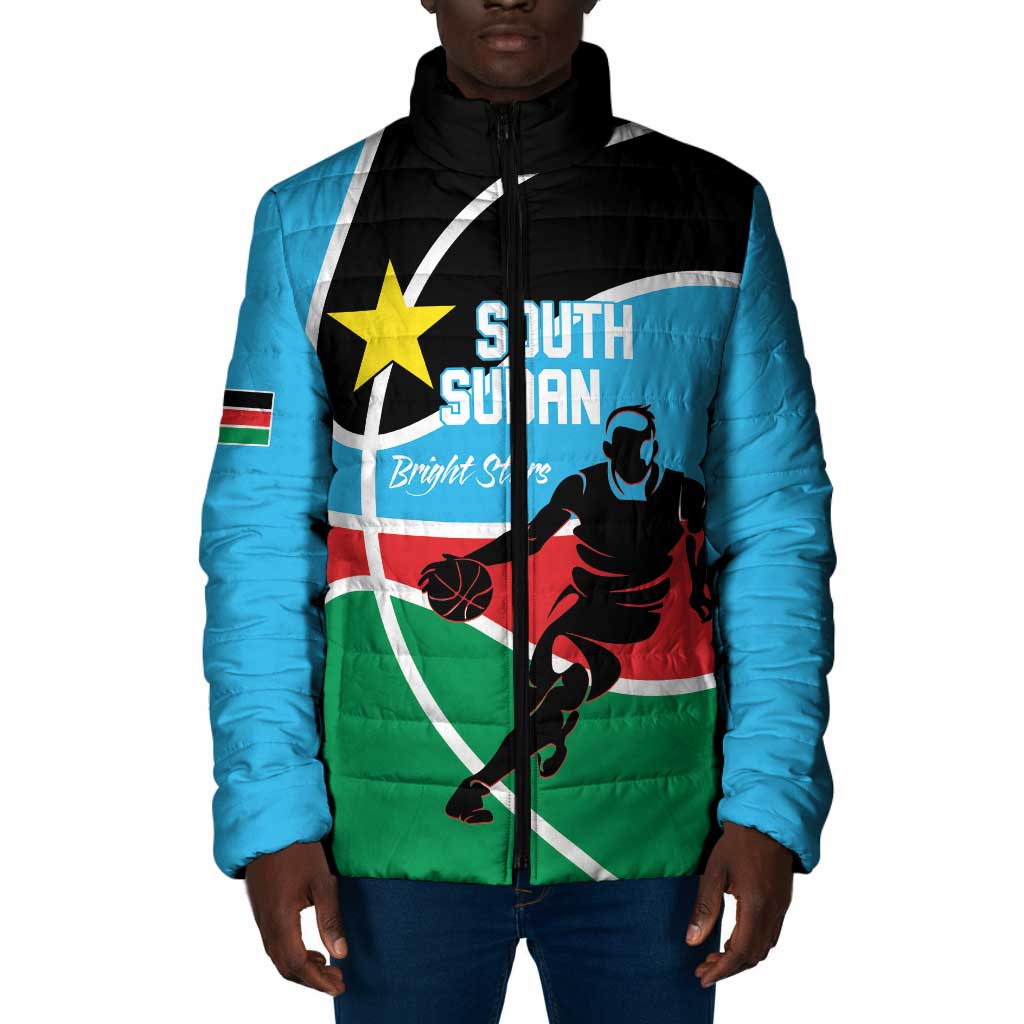 South Sudan Basketball Custom Padded Jacket Come On Bright Stars
