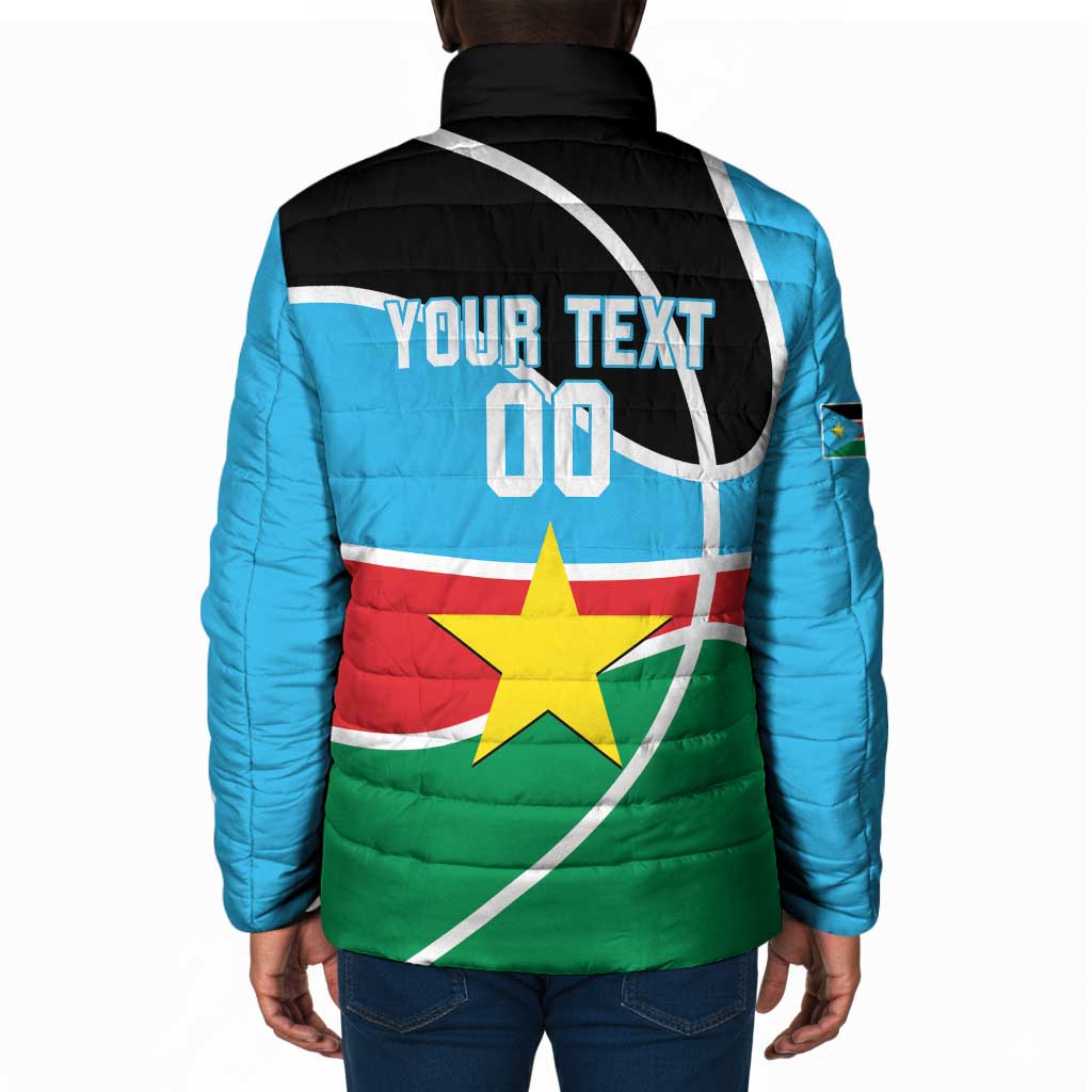 South Sudan Basketball Custom Padded Jacket Come On Bright Stars