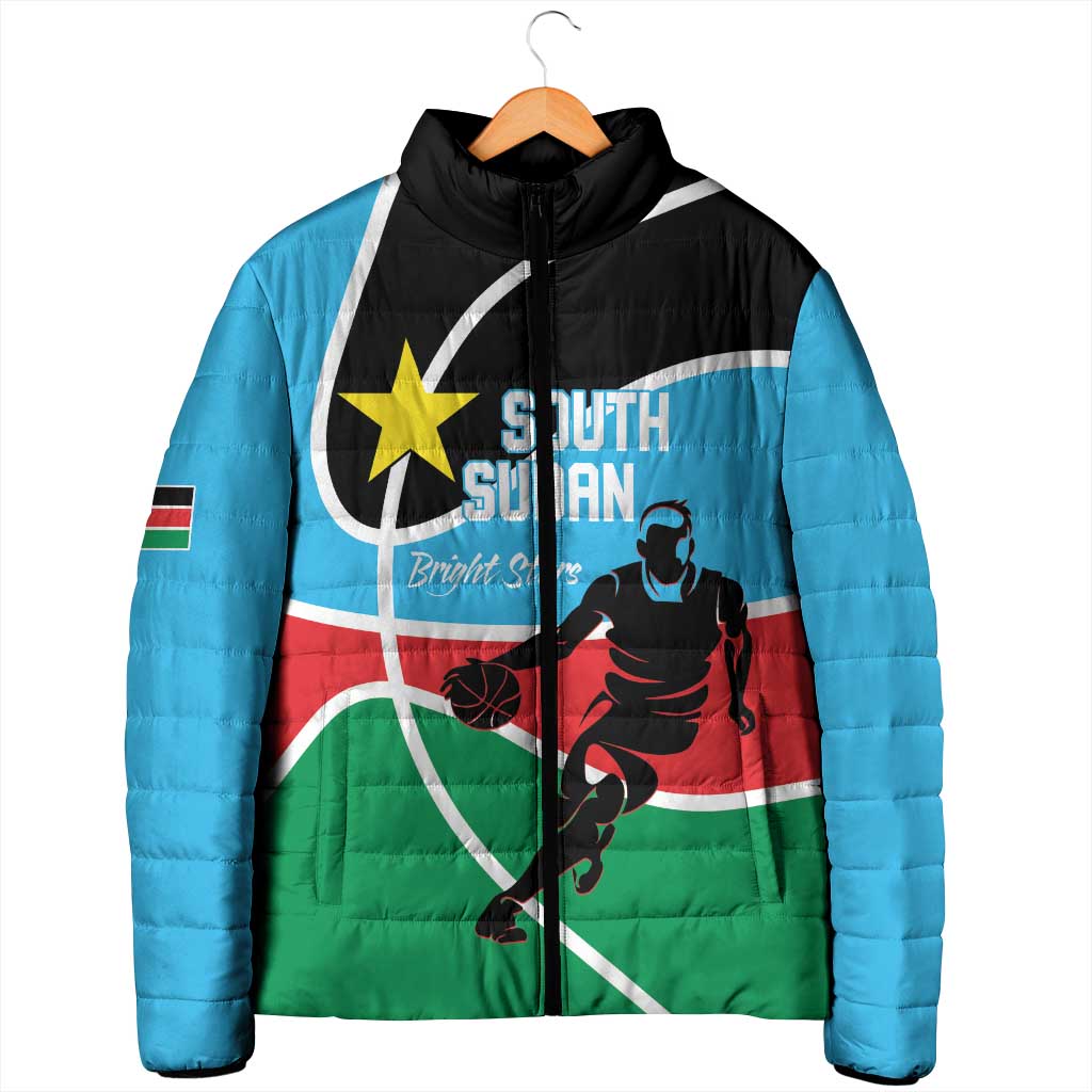 South Sudan Basketball Custom Padded Jacket Come On Bright Stars