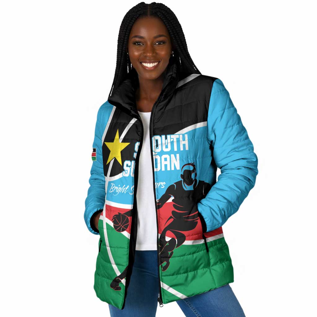 South Sudan Basketball Custom Padded Jacket Come On Bright Stars