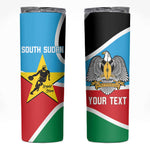 Afro Basketball Custom South Sudan Skinny Tumbler Come On Bright Stars - African Pride