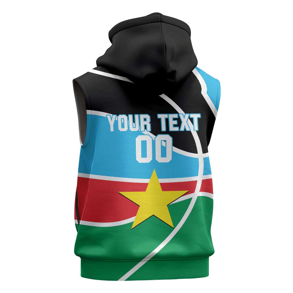 Afro Basketball Custom South Sudan Sleeveless Hoodie Come On Bright Stars - African Pride