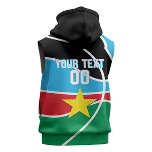 Afro Basketball Custom South Sudan Sleeveless Hoodie Come On Bright Stars - African Pride