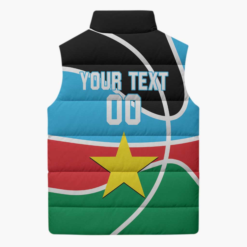 South Sudan Basketball Custom Sleeveless Puffer Jacket Come On Bright Stars