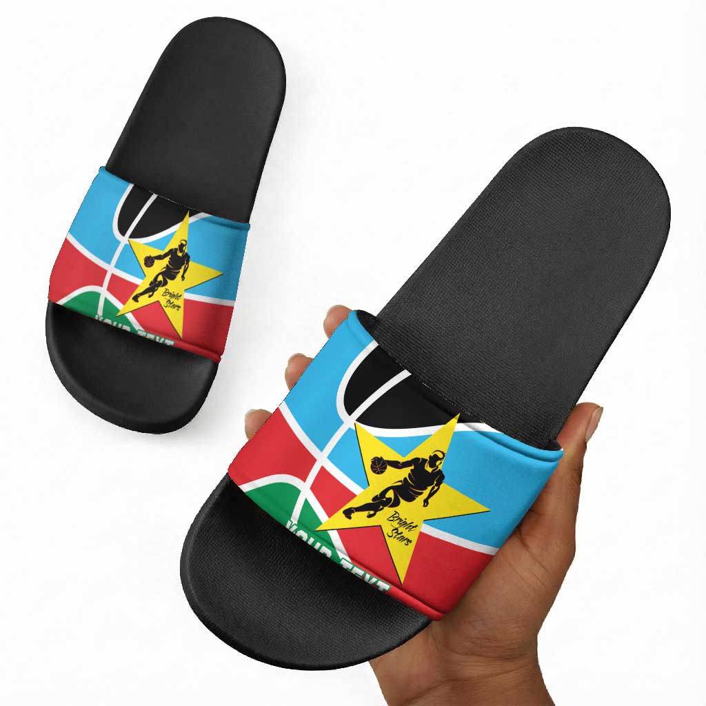 South Sudan Basketball Custom Slide Sandals Come On Bright Stars