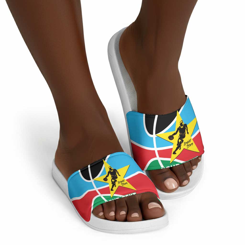 South Sudan Basketball Custom Slide Sandals Come On Bright Stars