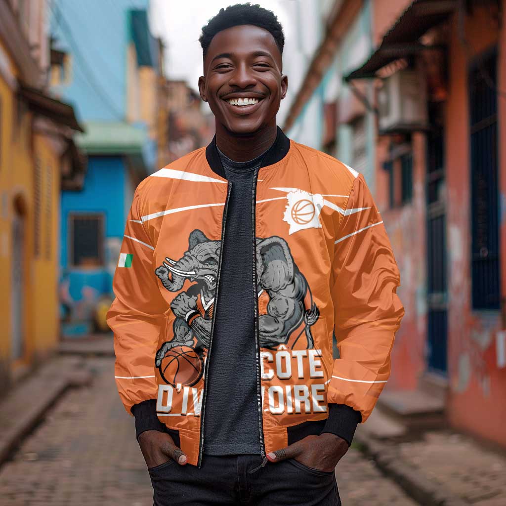 Afro Basketball Custom Ivory Coast Bomber Jacket Allez Les Elephants - African Pride