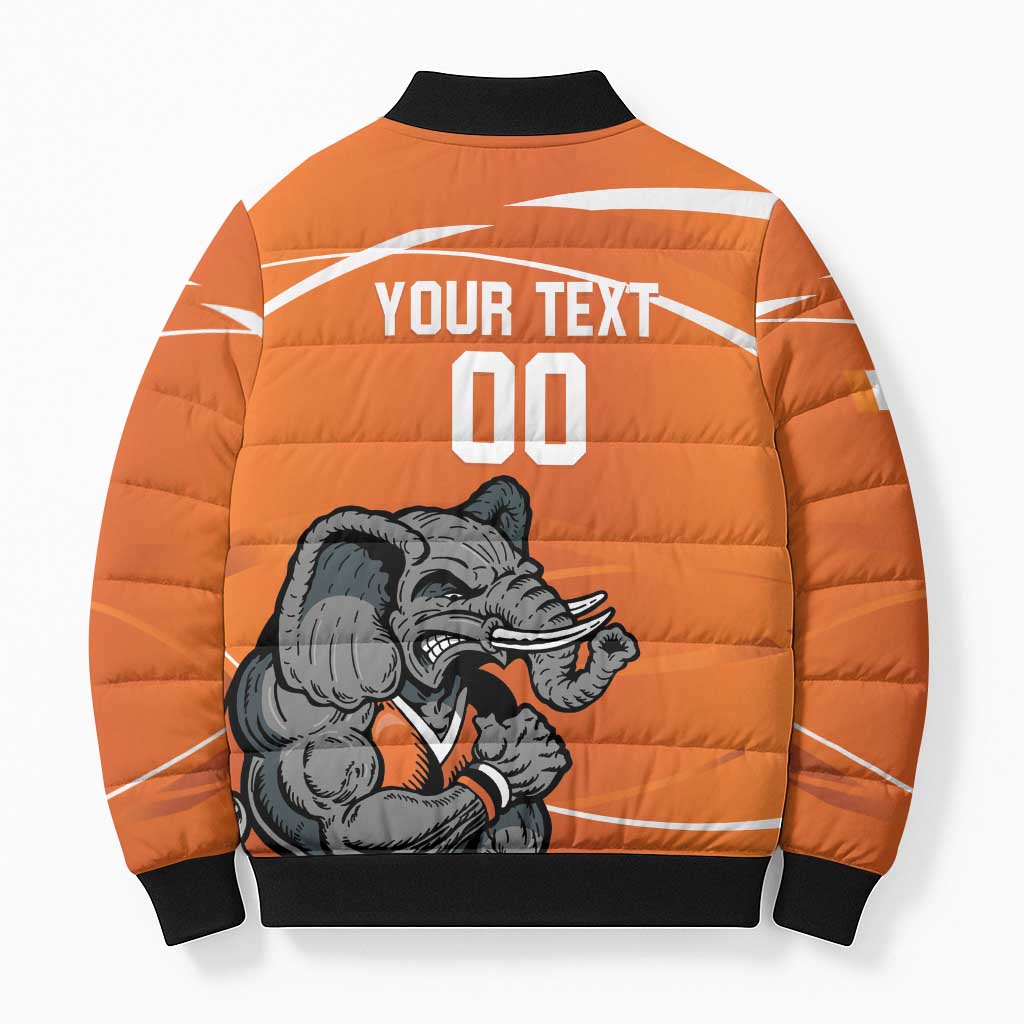 Ivory Coast Basketball Custom Bomber Puffer Jacket Allez Les Elephants