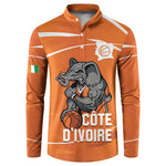 Ivory Coast Basketball Custom Button Sweatshirt Allez Les Elephants