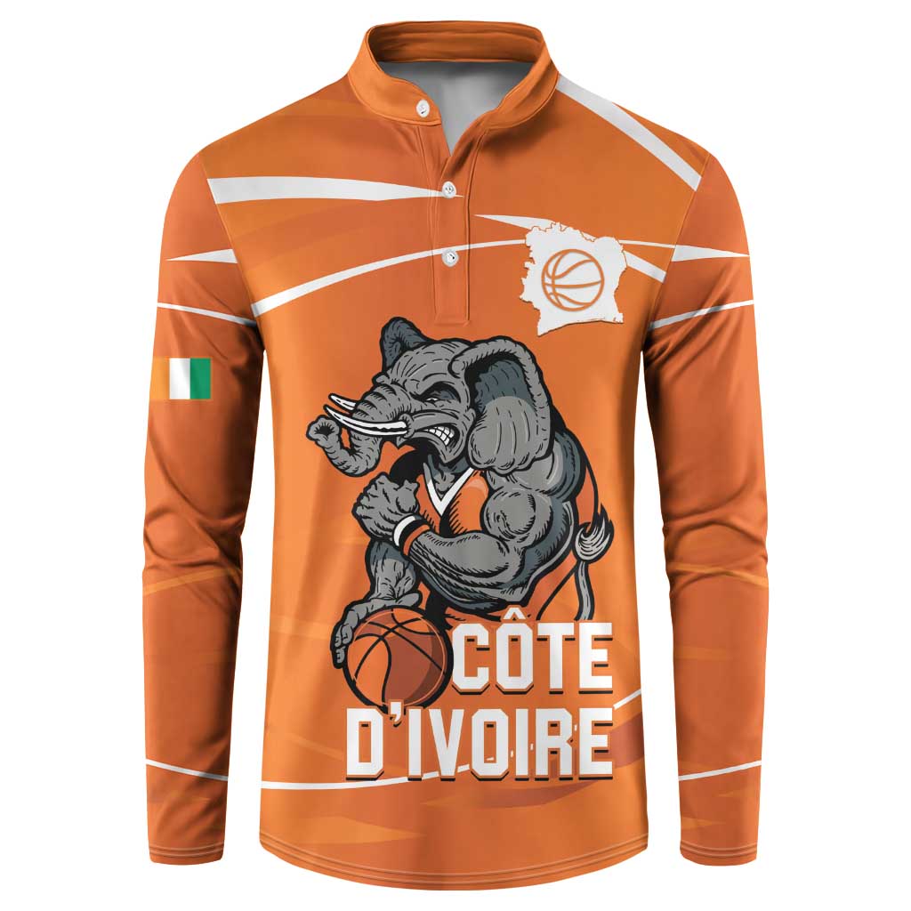 Ivory Coast Basketball Custom Button Sweatshirt Allez Les Elephants