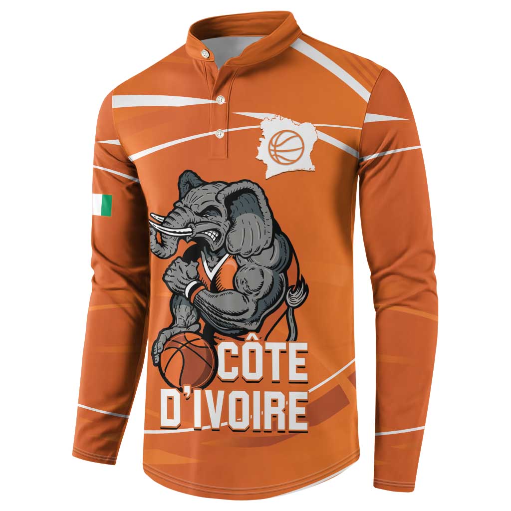Ivory Coast Basketball Custom Button Sweatshirt Allez Les Elephants