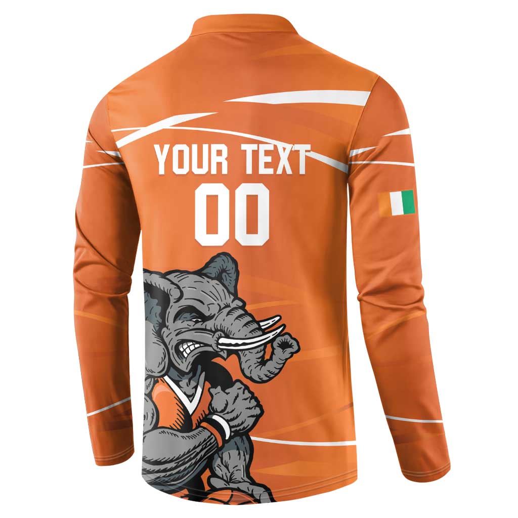 Ivory Coast Basketball Custom Button Sweatshirt Allez Les Elephants