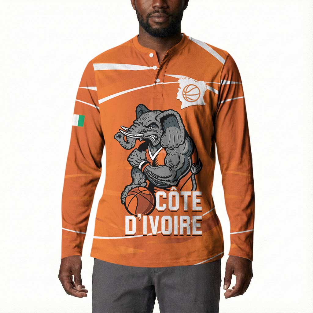 Ivory Coast Basketball Custom Button Sweatshirt Allez Les Elephants