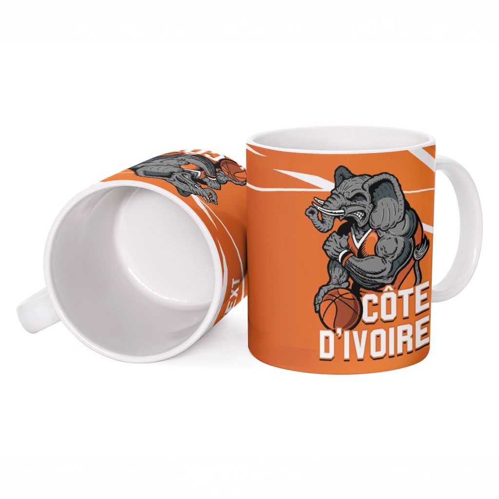 Ivory Coast Basketball Custom Ceramic Mug Allez Les Elephants