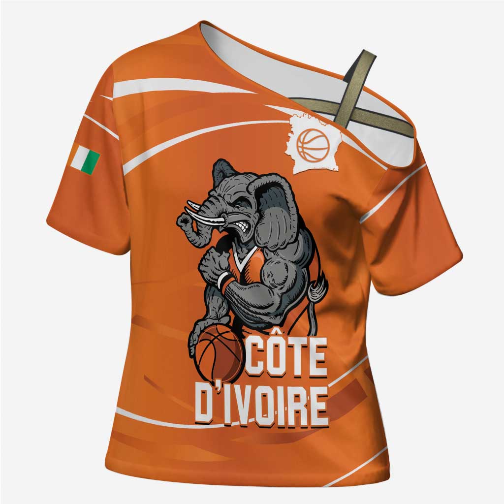Ivory Coast Basketball Custom Cross Shoulder Shirt Allez Les Elephants