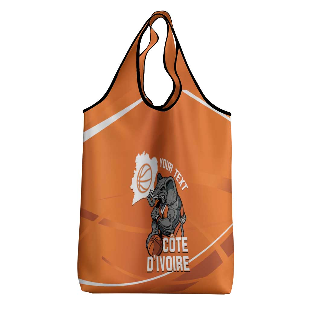 Afro Basketball Custom Ivory Coast Grocery Bag Allez Les Elephants - African Pride