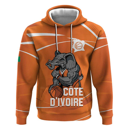 Afro Basketball Custom Ivory Coast Hoodie Allez Les Elephants - African Pride