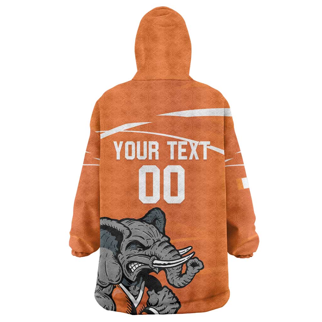 Afro Basketball Custom Ivory Coast Kid Wearable Blanket Hoodie Allez Les Elephants - African Pride