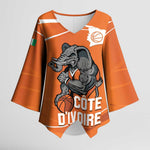 Ivory Coast Basketball Custom Kimono Sleeve Blouse Allez Les Elephants