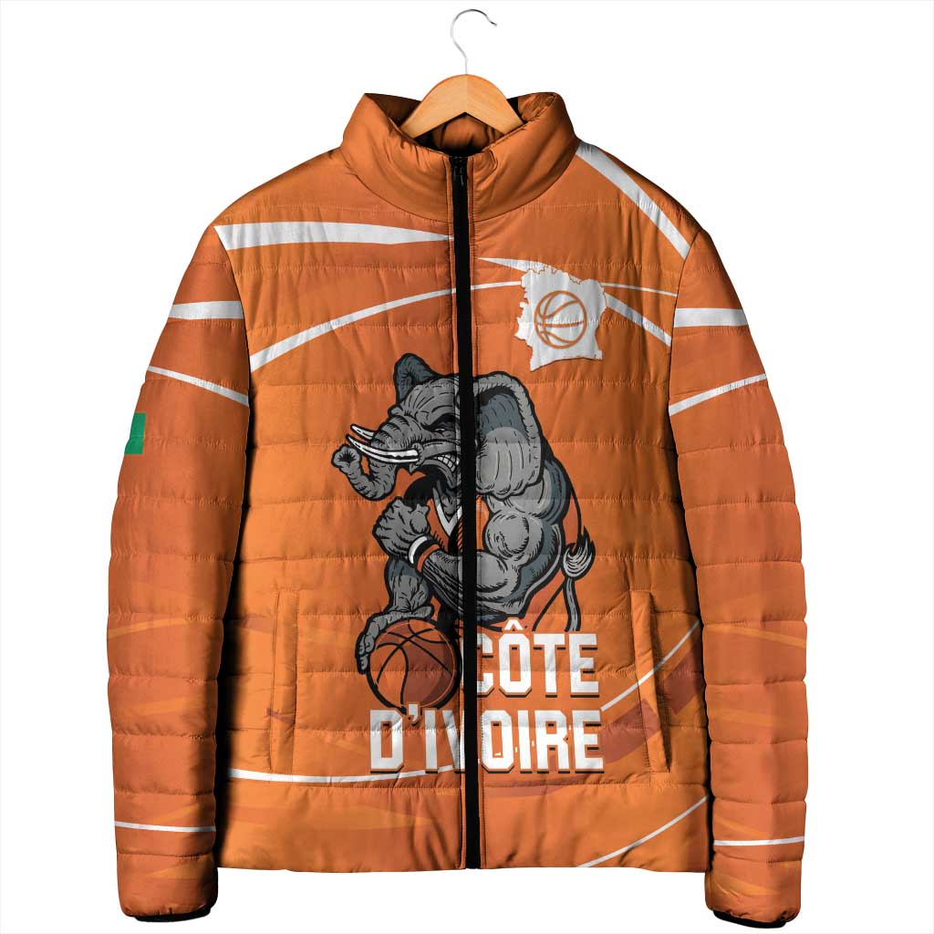 Ivory Coast Basketball Custom Padded Jacket Allez Les Elephants
