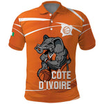 Afro Basketball Custom Ivory Coast Polo Shirt Allez Les Elephants - African Pride
