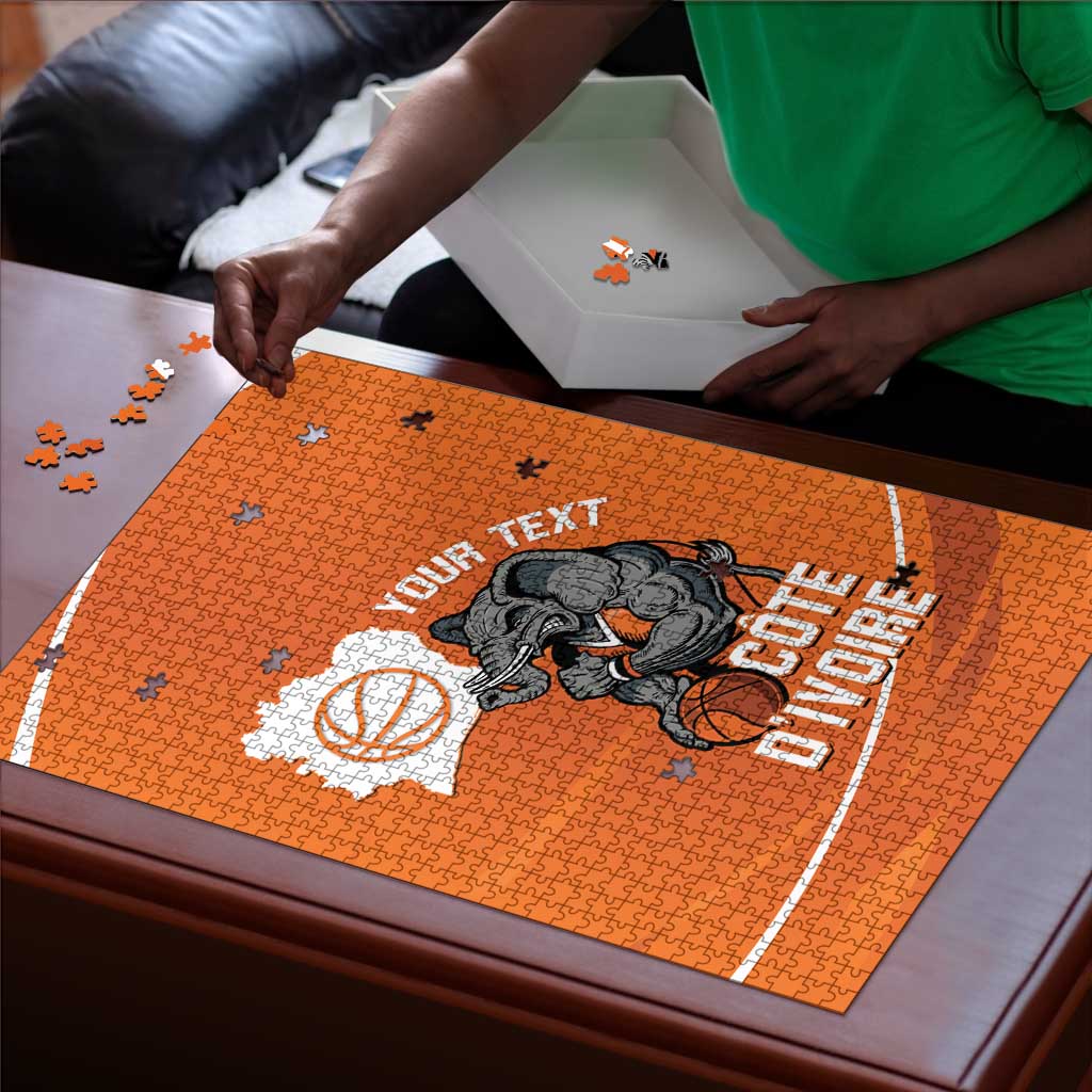 Ivory Coast Basketball Custom Puzzle Allez Les Elephants